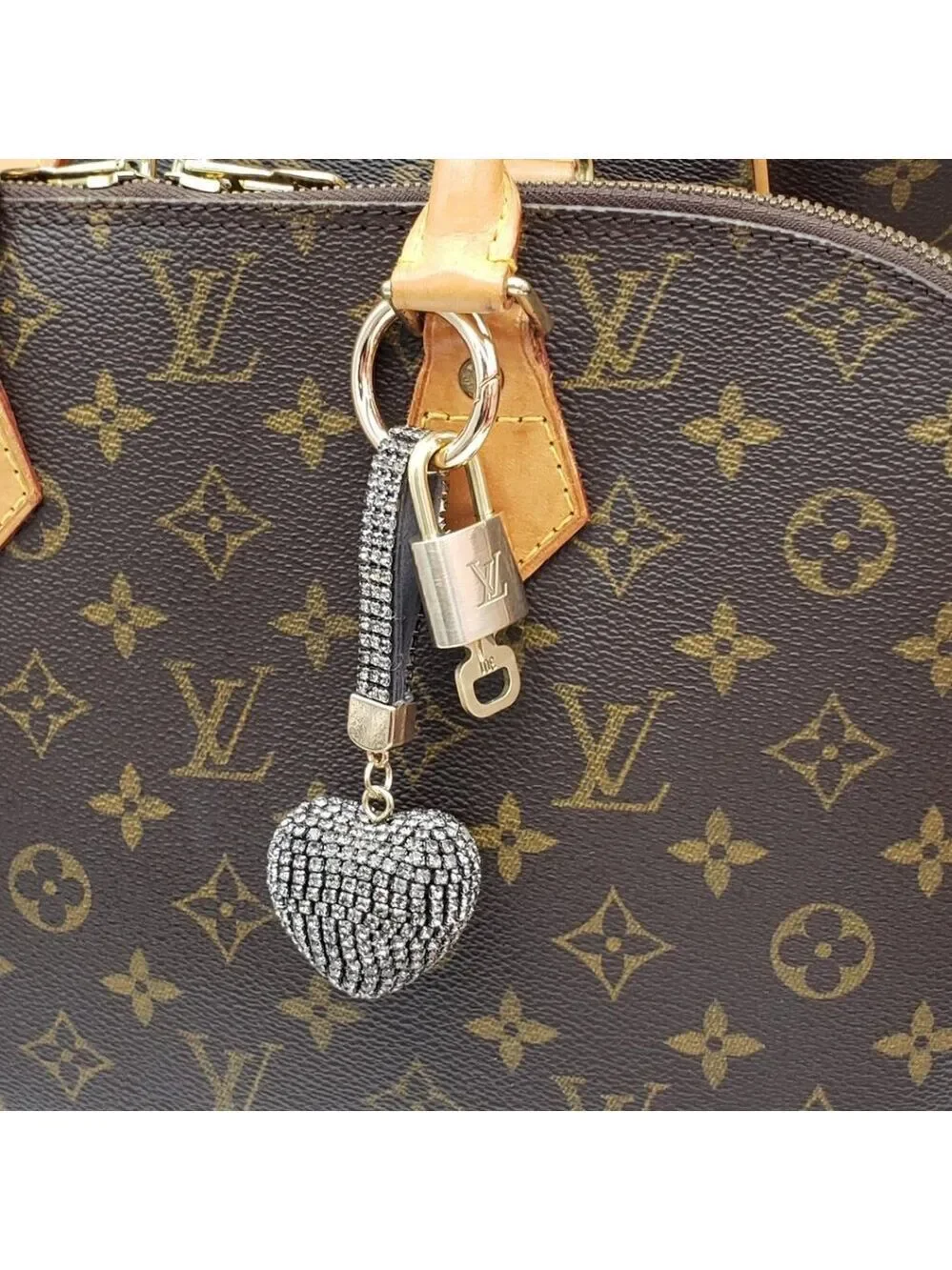 LV Gold Padlock 🔑 Authentic Louis Vuitton Charm + Unbranded Heart Keychain